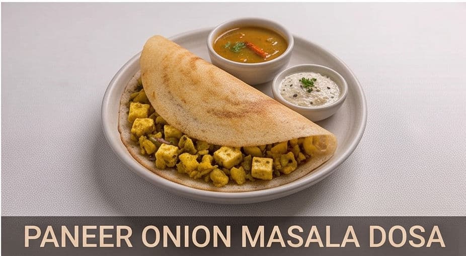 Paneer Onion Masala Dosa