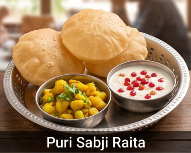 Puri Sabji Raita